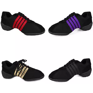 Unisex Jazz Hip Hop Zapatos Hombres Mujeres Baile Moderno Tenis Zapatos 4 Colores Lona - Imagen 1 de 10