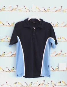 FALCON school PE sports UNIFORM TOP 34-36 inches kids navy & blue polo T-shirt - Picture 1 of 3