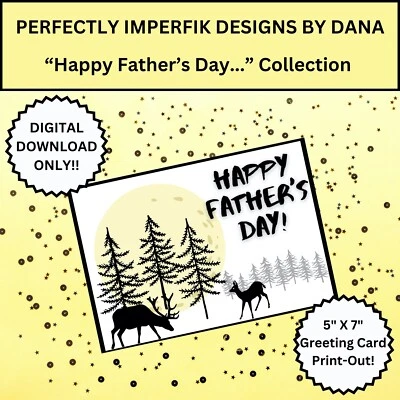 Cartão digital de saudação DIA DOS PAIS feat. Deer Cut & Fold Download 7X5 - Imagem 1 de 3