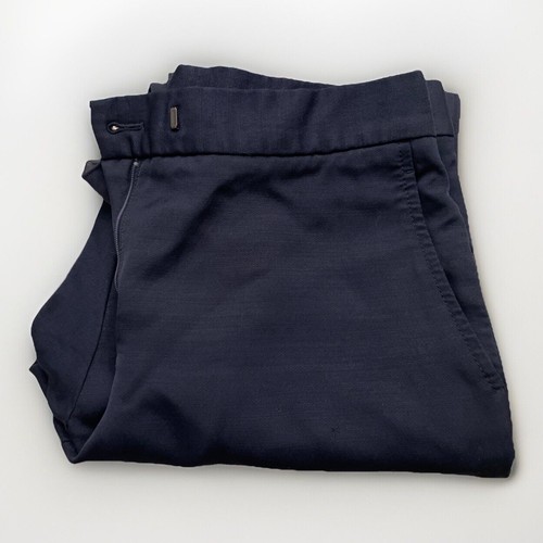 Burberry pantaloni sartoriali uomo lana mohair blu scuro eleganti taglia 42 (286)