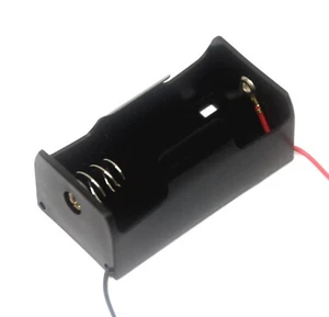 2pc Plastic Battery Holder Cassette R20P UM-1 D 1.5Vx1 Wire Lead BH111-1A COMF - Picture 1 of 6