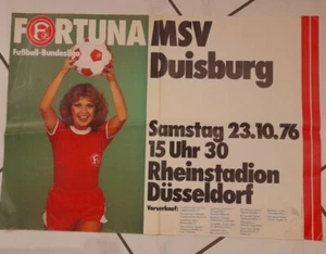 RARITÄT! Plakat zum Bundesligaspiel 1976 Fortuna-MSV Duisburg - Bild 1 von 3