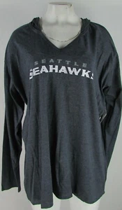 Seattle Seahawks NFL Team Apparel Women's L/S Pullover Hoodie Navy/Heather - Picture 1 of 6