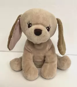 Carter's Puppy Dog Plush Toy Lovey tan/brown Pink Satin Bow and Ears 2010 - Picture 1 of 10