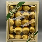 Ornement de Noël vintage pyramide 20 satin boule jumbo jaune arbre d'or décoration