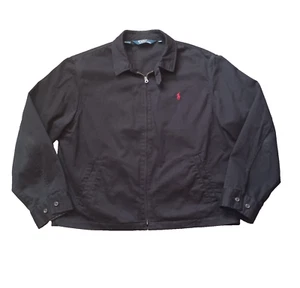 Vintage Polo Ralph Lauren Harrington Jacket Mens XXL Black Full Zip Lightweight - Picture 1 of 18