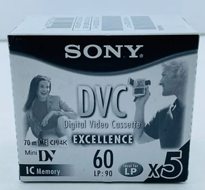 Sony Mini DV Excellence Digitale Videokassette DVM60EXML VERSIEGELT Packung mit 5 NEU - Bild 1 von 4
