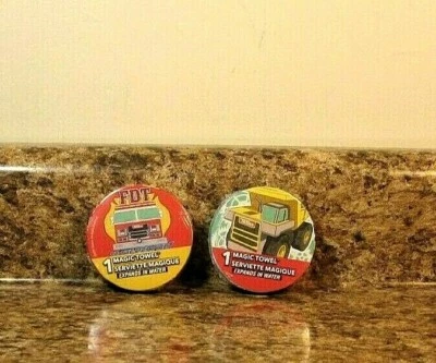 LOTE de 2 Toalhas Mágicas Tonka Trucks NOVO - Imagem 1 de 2