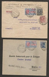 Italy Express Post Covers x 2 to Switzerland & Germany - Picture 1 of 2