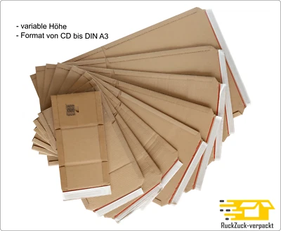 MULTIWELL Buchverpackung Buch Wickelverpackung Versandkarton | CD-Format bis DIN A3
