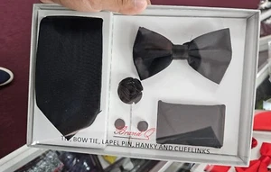 5pcs Boxed Gift Set For the Modern Gentleman (Satin Standard Tie, Bow-Tie,... - Picture 1 of 1
