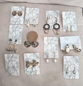 Wholesale Lot of 12 Pairs of Statement Earrings Rhinestone, Pearl, New On Cards - Picture 1 of 12