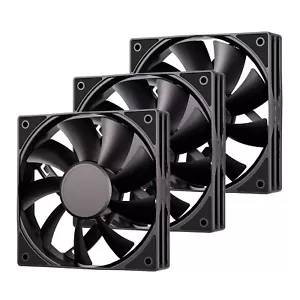 3Pack Black 120mm PC Case Fans High Airflow Low-Noise High Performance Fan Speed - Picture 1 of 9