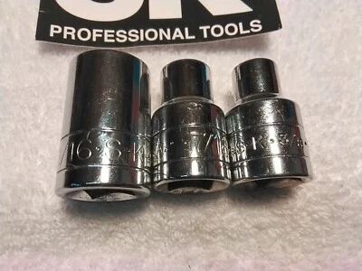 S-K  1/2" DRIVE SOCKET SET  3pc SAE  - Image 1 of 4