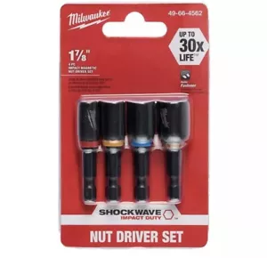Milwaukee 49-66-4562 1-7/8" Shockwave Magnetic Nut Driver Set 4pc - Picture 1 of 8