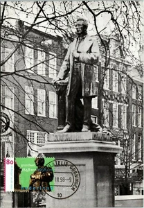 Estatua de Thorbeckeplein Ámsterdam Países Bajos Estampilla postal máxima - Imagen 1 de 8