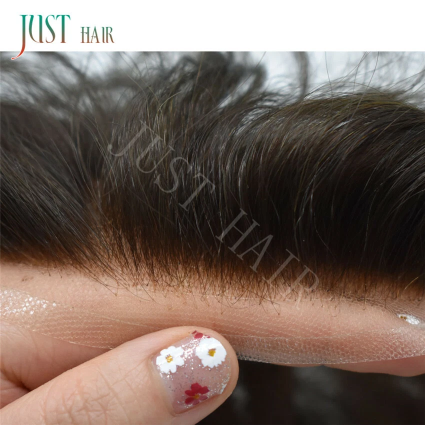 Sistema completo de reemplazo de cabello humano de encaje francés para hombres Foto 1 de 4