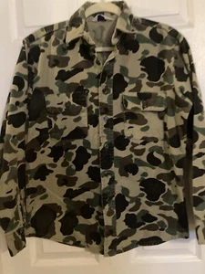 Vintage 70s Five Brother Flannel Camo Button Up Shirt Size M Union Made USA - Picture 1 of 5