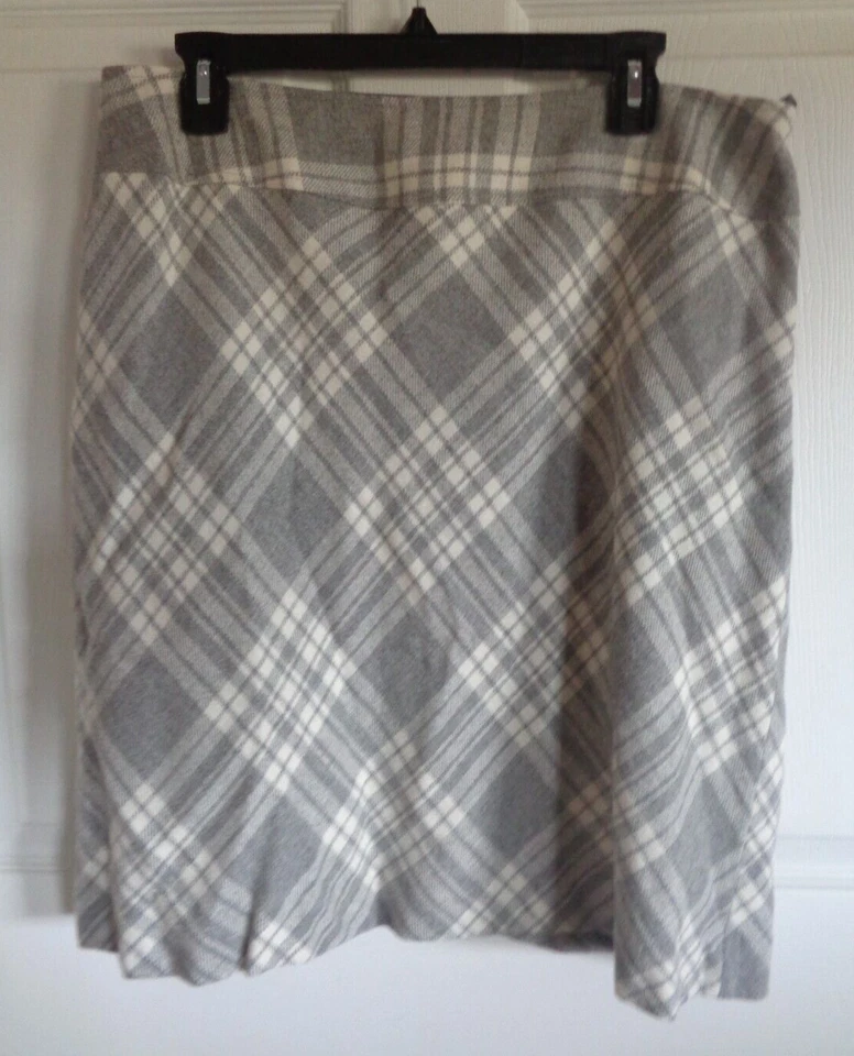 Talbots Woman - Gray - Plaid -  Wool Blend  Skirt - Size 14W - Image 1 of 1