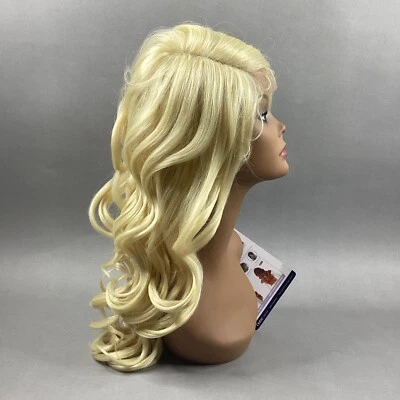 Peluca Amarilis Larga Rizada #613 Rubia Platino Encaje Sintético Frontal Foto 1 de 4