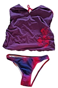 Juego de Tankini de Maternidad Cache Coeur/Sin Marca Moorea Prune Mix UV50+ UK 14/Mediano - Imagen 1 de 3