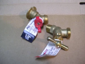 NEW 2PCS MUELLER PROLINE 1/4 TURN SILLCOCK & BIBB BRASS LAWN HOSE VALVES 0221 - Picture 1 of 5