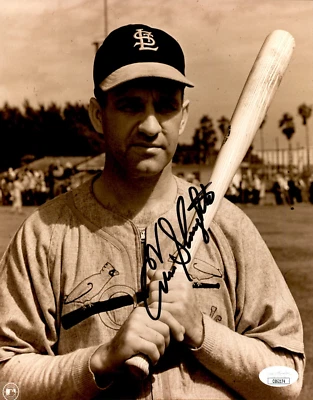 Enos Slaughter Signed St Louis Cardinals 8x10 Photo JSA COA - Image 1 of 2