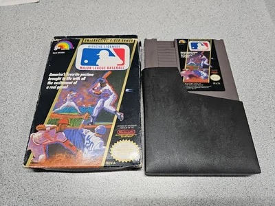 MAJOR LEAGUE BASEBALL NINTENDO NES VIDEO GAME IN BOX NO MANUAL W/ PROTECTOR - Image 1 of 4
