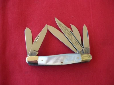 CUCHILLO DE CLUB DE 6 HOJAS FIGHT`N ROOSTER 1 DE 400 MANGOS DE PERLAS DE GANADERO CUCHILLO 1984 Foto 1 de 4