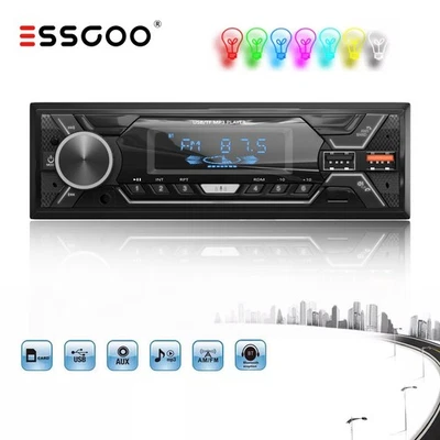Autoradio 1 Din SD RADIO Bluetooth USB FM Aux-In Auto MP3-Player Fernbedienung - Bild 1 von 4