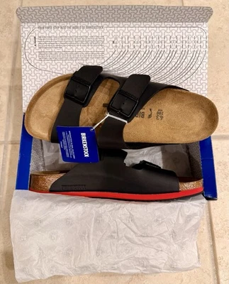 NUEVAS Sandalias Birkenstock Arizona Super Grip Prof Negras/ROJAS Birko-Flor Para Hombres 10 43 Foto 1 de 4