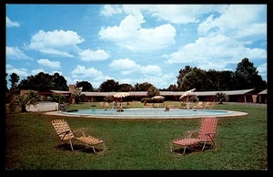 Postkarte Palms Court Motel Schwimmbadblick, Waycross, Georgia - Bild 1 von 2