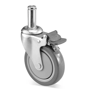 Chrome Polyurethane Casters Lockable Wheels for Wire Shelving Unit H-1205WH-C - Picture 1 of 2