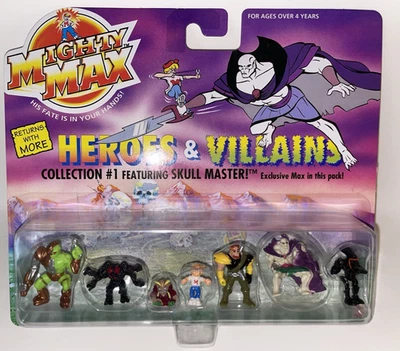MIGHTY MAX Heroes & Villains Collection #1 Skull Master Figure NUOVO in confezione - Immagine 1 di 4