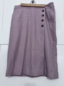 Boden UK18 Eur46 US14 dusty pink wool-blend heavier weight lined wrap skirt - Picture 1 of 5