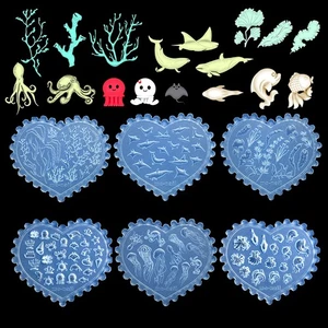 1 Pcs Ocean Theme 3D Silicone Nail Carving Mold Nail Art Moulds DIY Tool - Picture 1 of 22