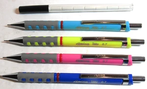 VERSCHIEDENES 4er Set rOtring Tikky Druckbleistift, 0,7 mm, +9 GRATIS ERSATZRADIERER - Bild 1 von 1