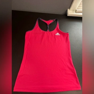 Camiseta sin mangas Adidas Climalite para mujer pequeña espalda deportiva colorida yoga correr senderismo Foto 1 de 4
