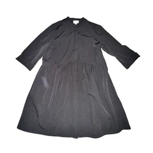 Tuckernuck Royal Shirtdress Women's Size L Black Strech Crepe Pockets 3/4 Sleeve - Imagen 1 de 8