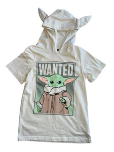 Star Wars Baby Yoda Grogu Hooded Shirt Kids Size 6 - Picture 1 of 4