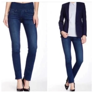 SPANX Women’s Sz S Slim Straight Jeans Side Zip High Rise Stretch Denim - Picture 1 of 13
