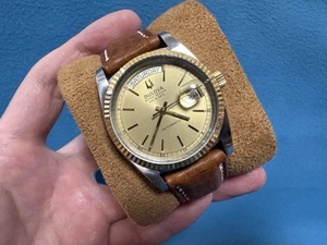 Orologio Uomo Automatico BULOVA Super Seville 36mm Bicolore Data Giorno Vintage - Foto 1 di 12