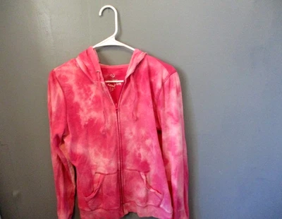 MADE FOR LIFE PINK TIE-DYE FLEECE HOODIE, SIZE WOMEN'S S - Image 1 of 4