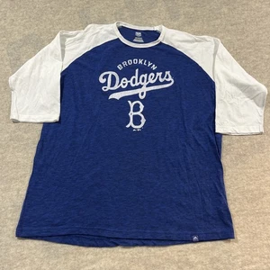 Cooperstown Majestic Brooklyn Dodgers 3/4 Sleeve #42 Jackie Robinson T-shirt 2XL - Picture 1 of 6