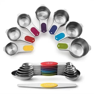 Magnetic Measuring Cups & Spoons Set (Patent Pending), Strong N45 Magnets, He... - Picture 1 of 9
