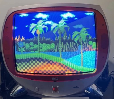 RARE LG CE-20J3RX Netee CRT TV With Matching VCR Player Orange Working - Image 1 of 4