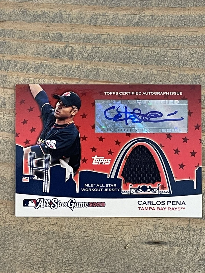 2009 Topps Update All-Star Stitches Carlos Peña Autograph Relic ASAR-CP #d 20/25 - Image 1 of 2