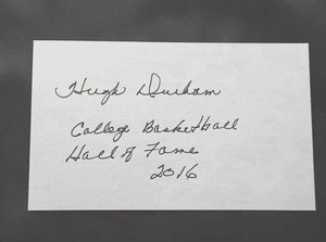 HUGH DURHAM GEORGIA FSU BASKETBALL COACH SIGNED AUTOGRAPHED INDEX CARD 3X5