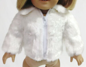 White Fur Jacket Coat made for 18 inch American Girl Doll Clothes