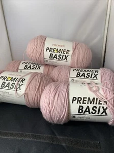 Premier Basix Yarn Blush Worsted 5 Skeins 100% Acrylic Crochet Knit 2 Dye Lots F - Picture 1 of 4